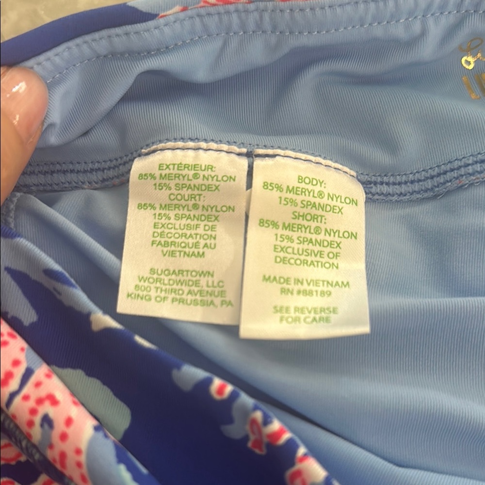 Lilly Pulitzer Luxletic UPF50 Fern Skort  Borealis Blue & Pink Coral Print XXS - Picture 4 of 9